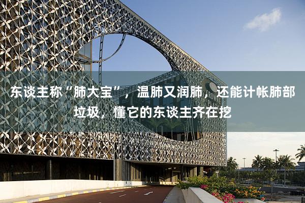 东谈主称“肺大宝”，温肺又润肺，还能计帐肺部垃圾，懂它的东谈主齐在挖
